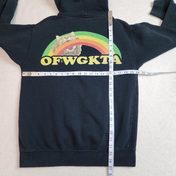 OFWGTKA Odd Future Wolf Gang Cat Rainbow Streetwear Graphic Hoodie Mens Small - Picture 7 of 9